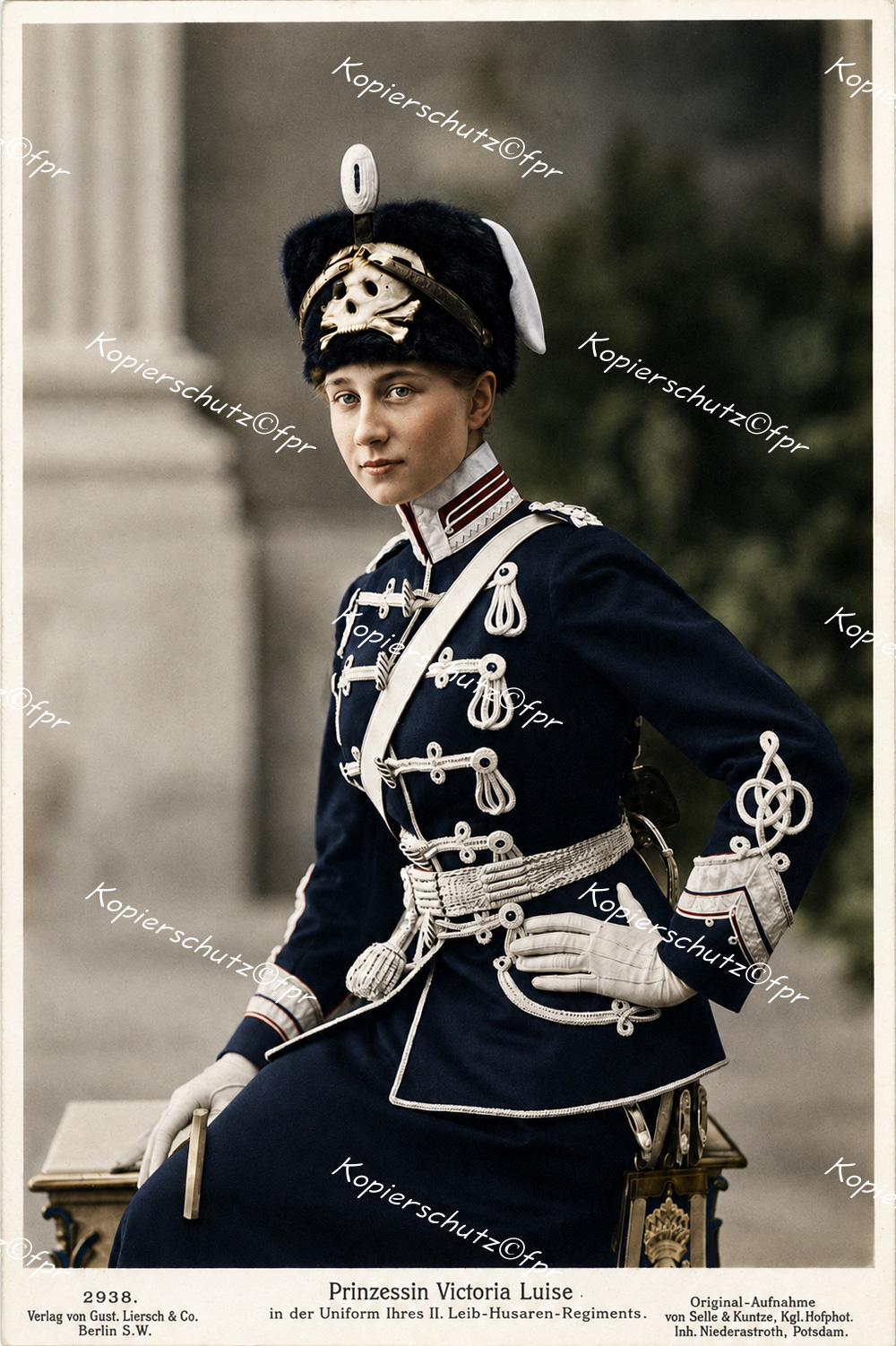 Potsdam Prinzessin Viktoria Luise Preußen Totenkopf-Husaren Uniform Leibhusaren Regiment Danzig Foto vintage print poster