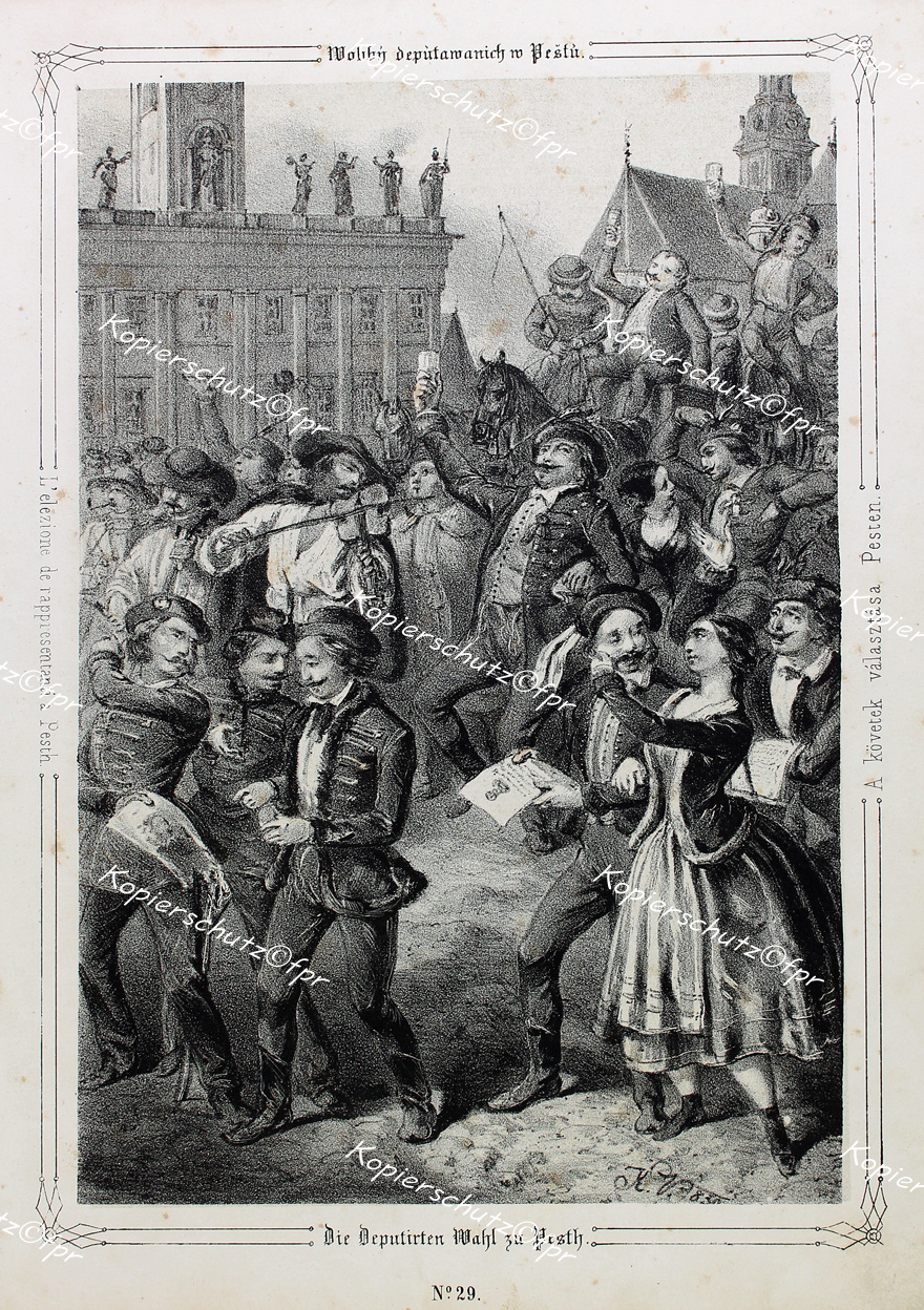 Ungarn Budapest Deputierte Revolution 1848 Wahl Landtag Wahlzettel